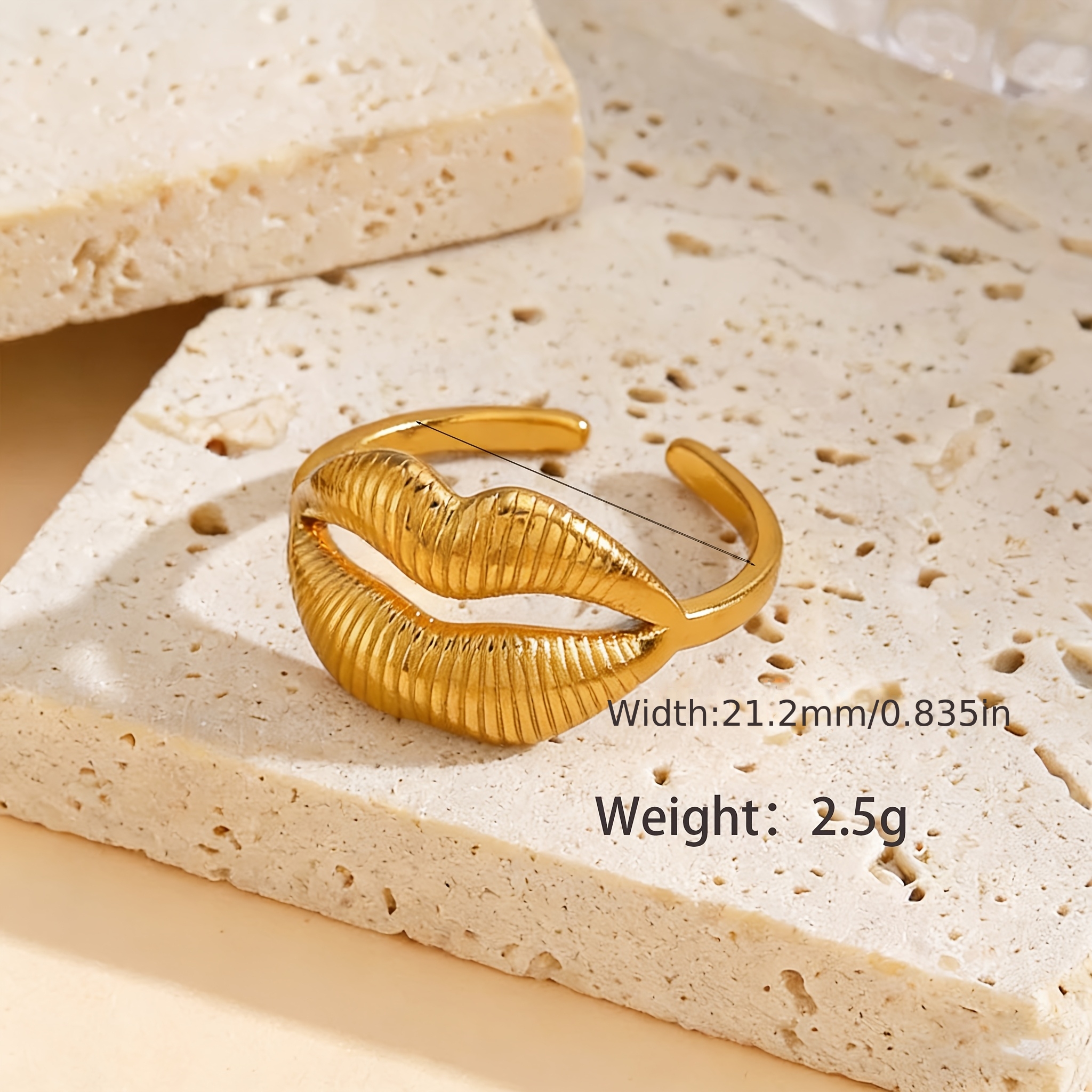 Unique Fashion Stainless Steel Small Lips Women's Ring